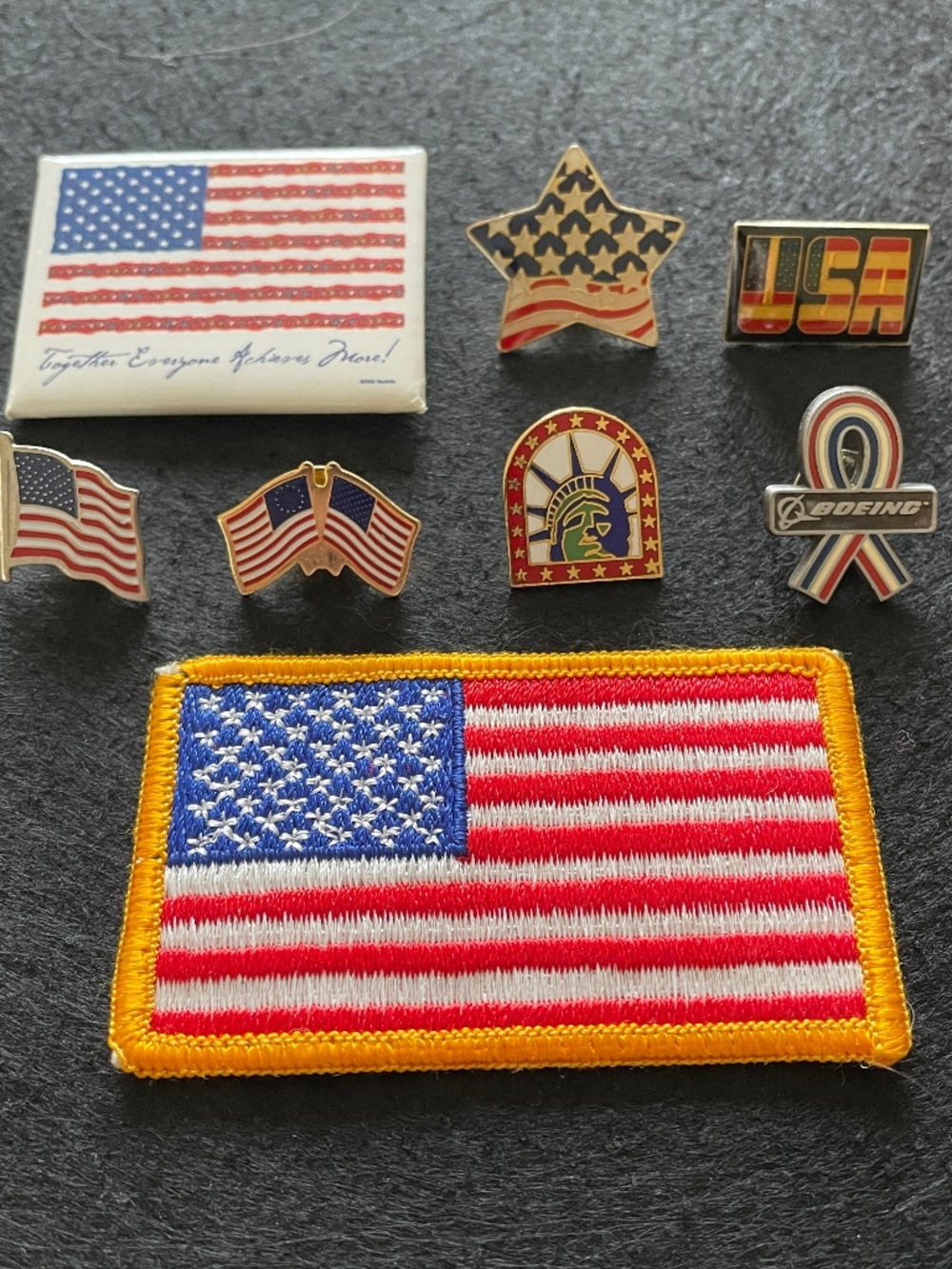 7 Pins USA Patriotic Flag Statue of Liberty Boeing 1 Patch
